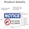Signmission No Guns Allowed OSHA Notice Sign, Vinyl Decal, 14in W x 10in L, 2PK OS-2PACK-NS-D-1014-L-16133 - alternate 6